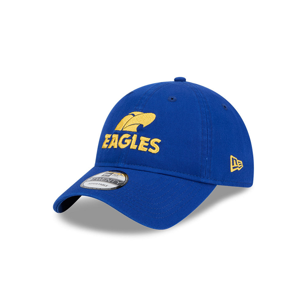 West Coast Eagles Hat - AFL 2025 Retro Washed 9Twenty Strapback Cap - New Era